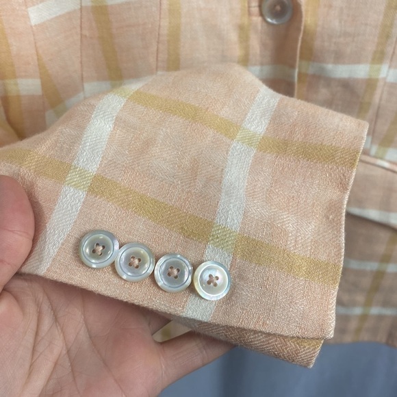 Brooks Brothers Pink Plaid Blazer 100% Linen/Flax Spring 2019 Collection - 16 - Picture 7 of 16